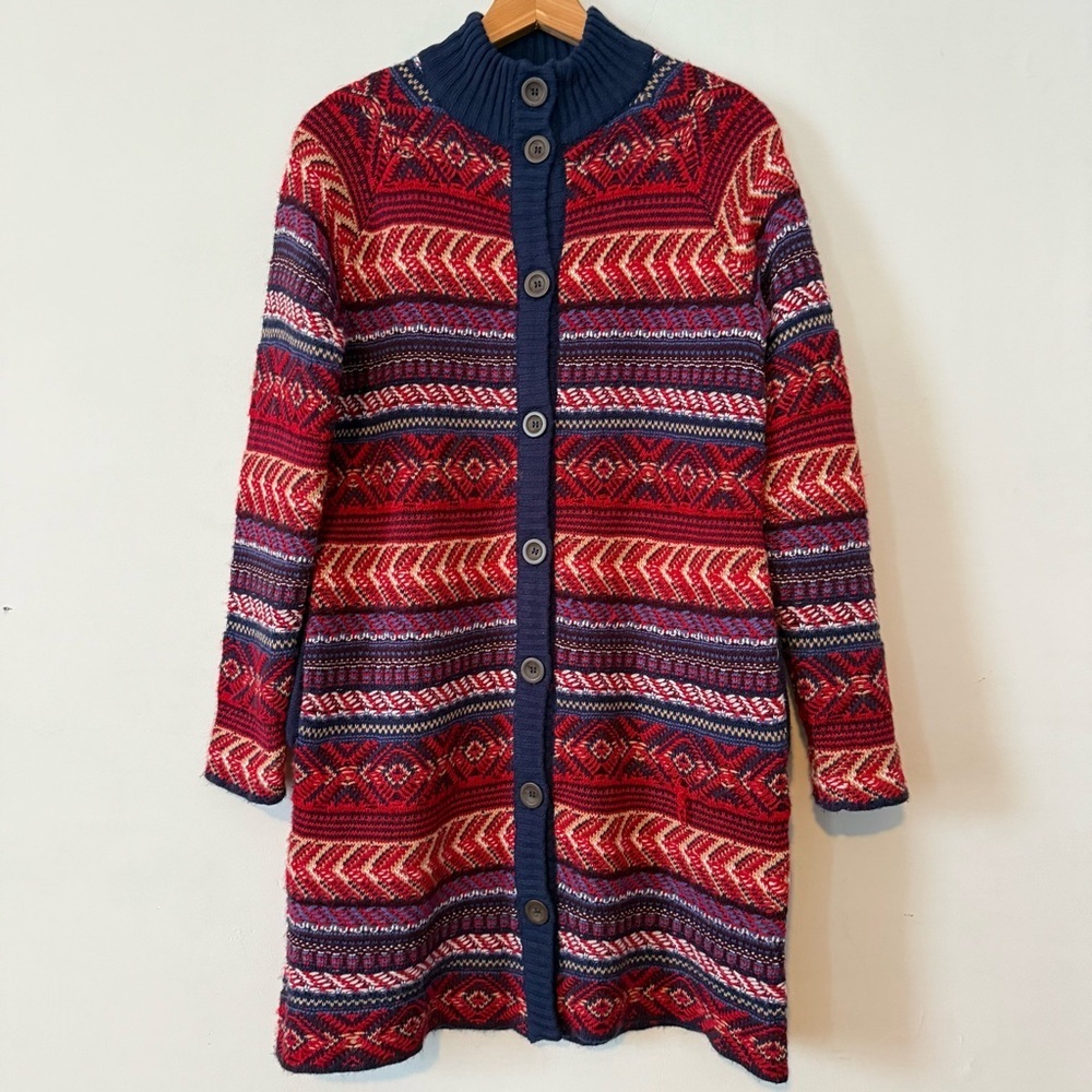 St. John's Bay Chunky Knit Long Button Down Cardigan, Size S